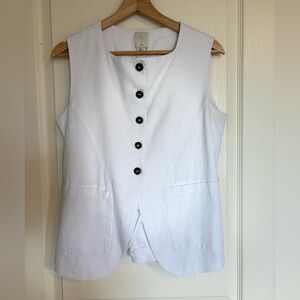 Linen button down vest size small